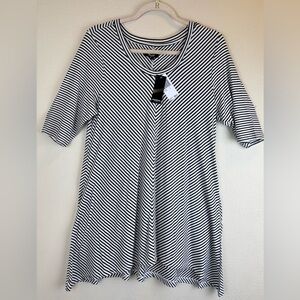 Premise Black and White Striped Short Sleeve Tee